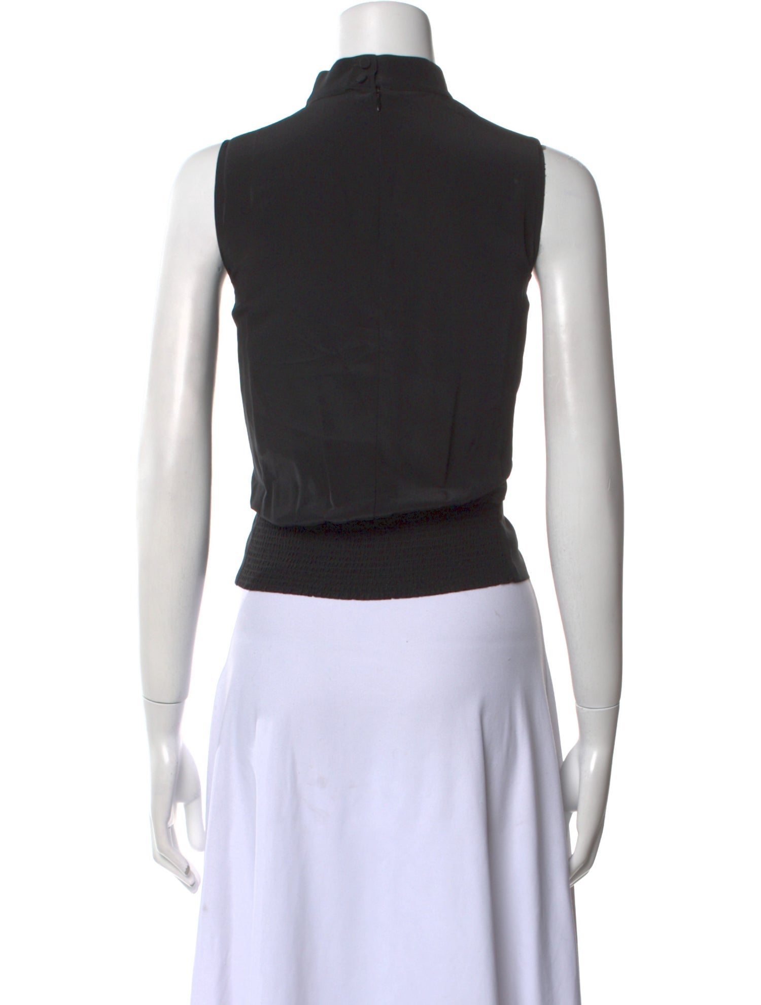 FRAME Silk Mock Neck Crop Top